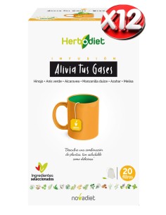 Pack 12 uds Herbodiet Alivia Tus Gases Envase De 20...