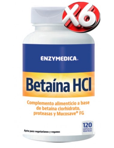Pack de 6 uds Betaíne HCl 120 Vcáps de Enzymedica