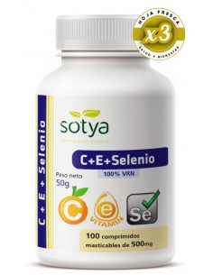 Pack 3 uds Antioxidante(V.C,Selenio,V.E) 100 Comp de Sotya