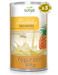 Pack 3 uds Batido Saciante Yogur Piña 700 G de Sotya