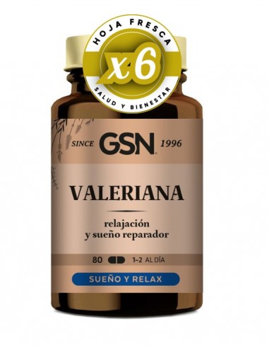 Pack 6 uds Valeriana 80 Comprimidos de Gsn
