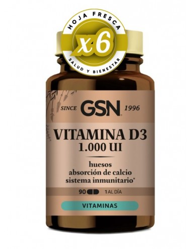 Pack 6 uds Vitamina D3 1000Ui 90 Comprimidos de Gsn