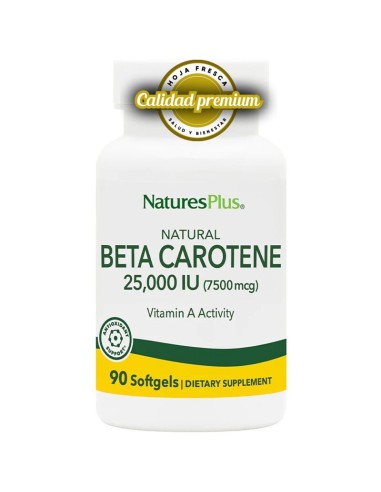 Natural Beta Carotene. 90 Perlas De Natures Plus
