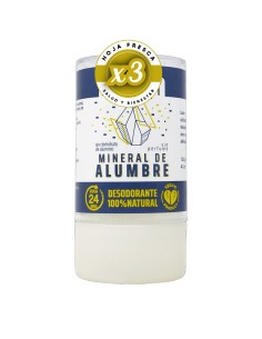 Pack 3 uds Desodorante Alumbre Mineral Cristal 120Gr...