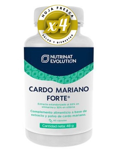 Pack de 4 uds Cardo Mariano Forte 60 Vcaps De Nutrinat Evolution