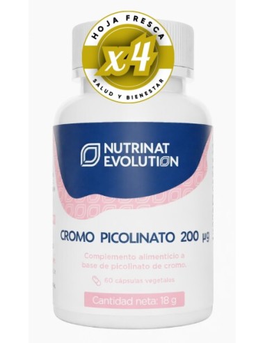 Pack de 4 uds Cromo Picolinato 200 µg 60 Vcaps De Nutrinat Evolution