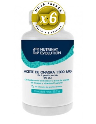 Pack 6 uds Aceite De Onagra 1.300 Mg 30 Caps De Nutrinat Evolution