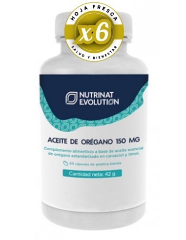 Pack 6 uds Aceite De Orégano 150 Mg 60 Caps De Nutrinat Evolution