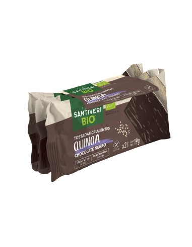 Tostadas Crujientes Quinoa Chocolate Negro 19 gr 3 uds